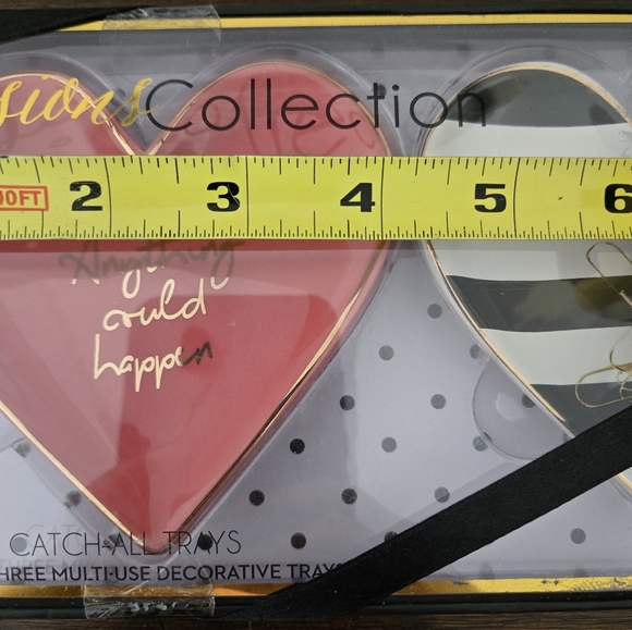 NWOT Expressions Collection Ceramic Heart Shaped Catch All Trinket Dishes - Picture 8 of 9